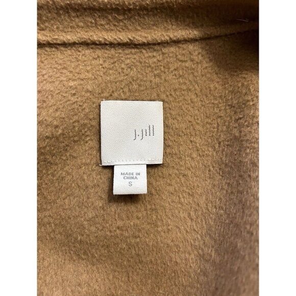 J. Jill Camel Tan Soft Brushed Overcoat Trench Coat Size Small Wool Blend - Picture 3 of 7
